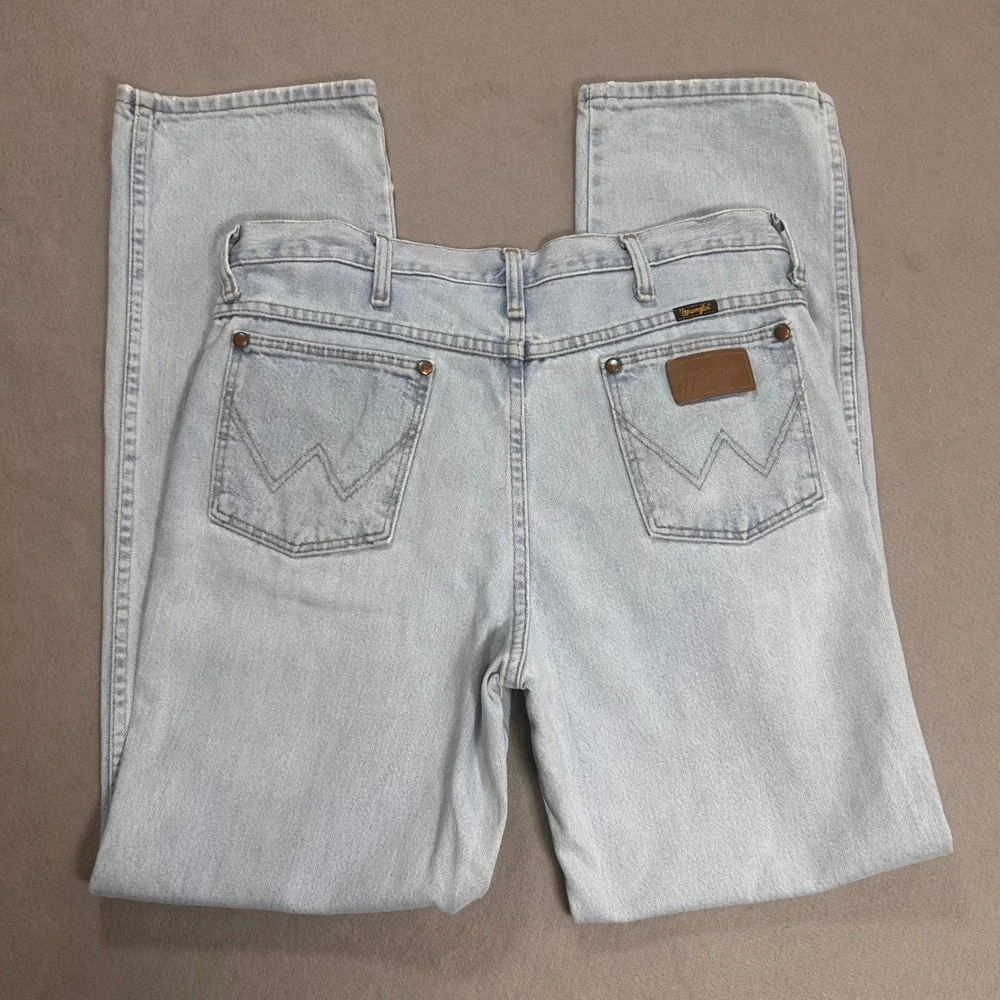 Wrangler Cowboy Cut 936GBH Light Wash Slim Fit Jeans Mens 33x32 Blue Denim